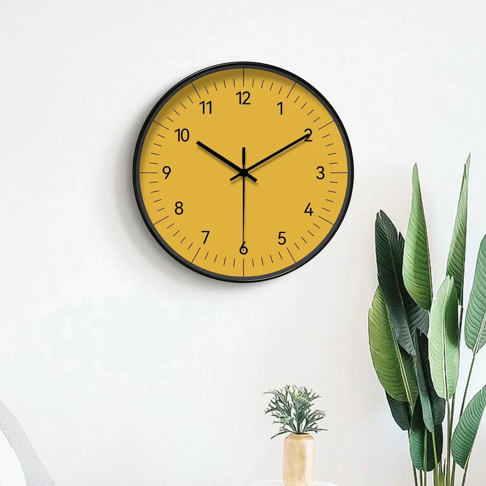 Large yellow wall clock nordic minimalist style – view 3