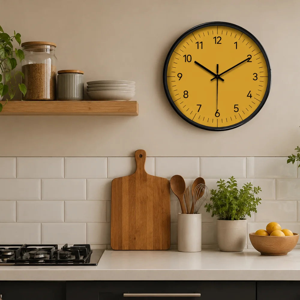 Large yellow wall clock nordic minimalist style – view 4
