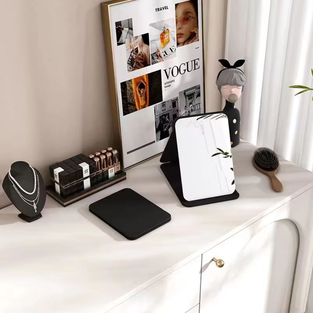 LED Foldable Makeup Mirror - 3 Colour Dimmable Modes Rechargeable