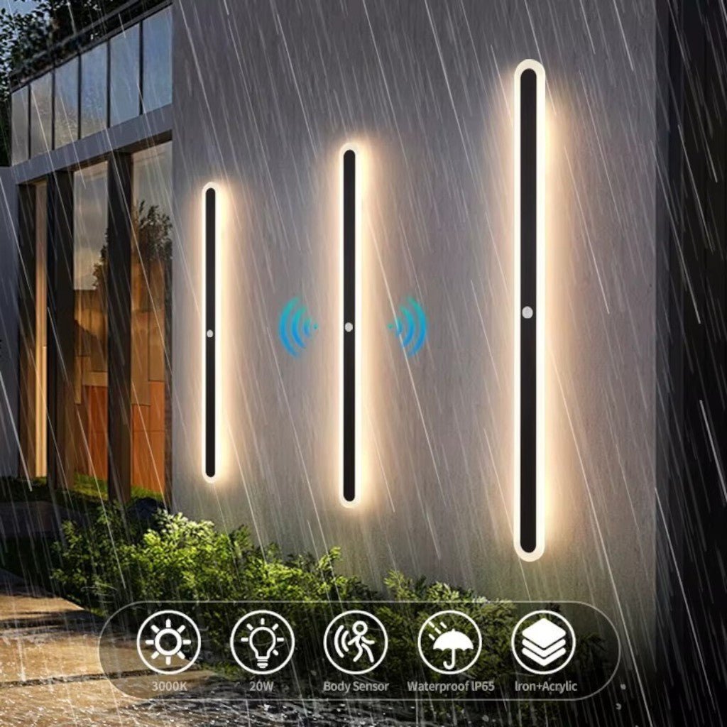 LED Linear Outdoor Wall Light Motion Sensor IP65 Waterproof - Lattea Global