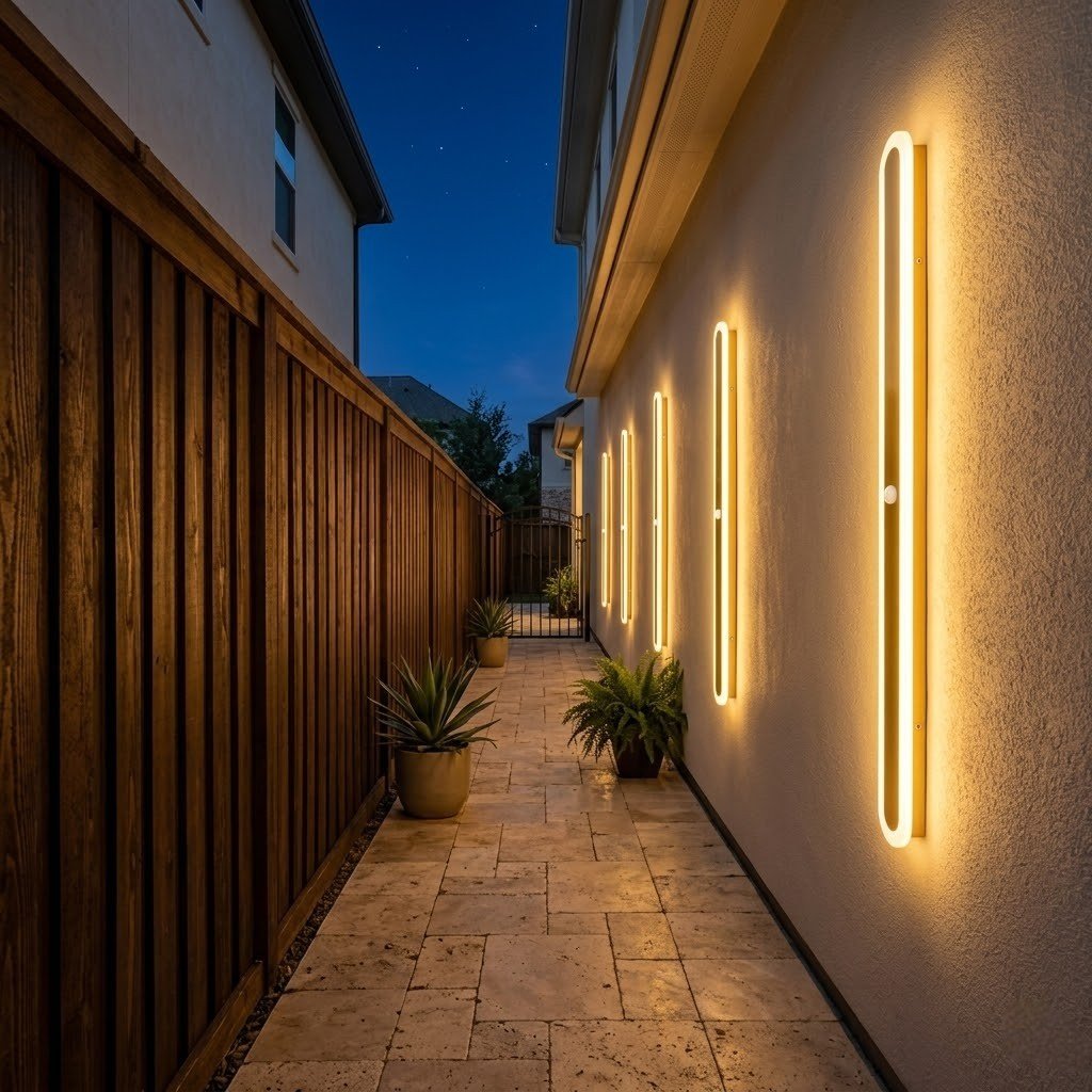 LED Linear Outdoor Wall Light Motion Sensor IP65 Waterproof - Lattea Global