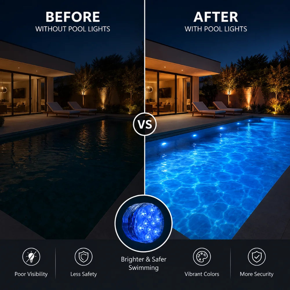 Led submersible pool light rgb ip68 remote control - suction cup mount – view 5