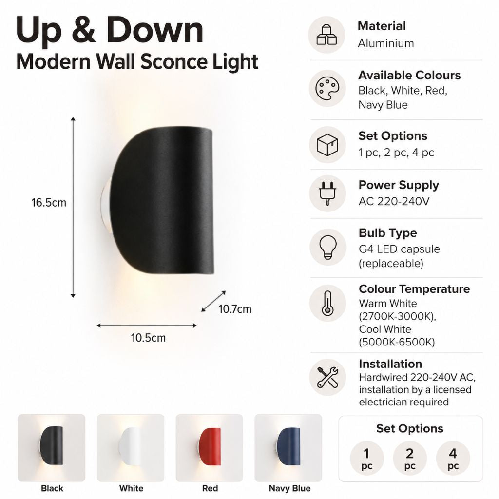 Up & Down Modern Wall Sconce Light