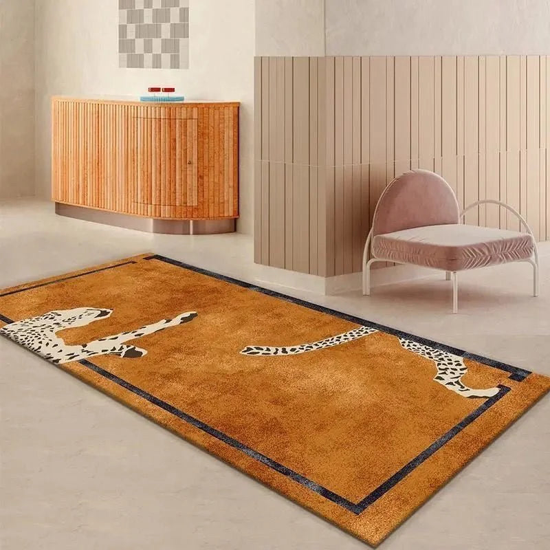 Leopard Plush Rug - Animal Print Carpet