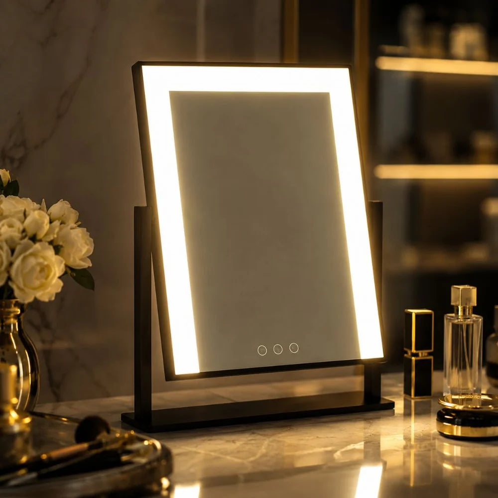 Lighted vanity makeup mirror 3 colour led touch control 15x magnifying – view 2