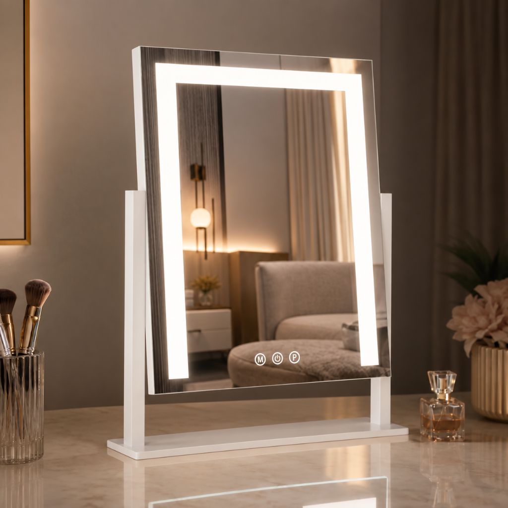Lighted Vanity Makeup Mirror 3 Colour LED Touch Control 15x Magnifying