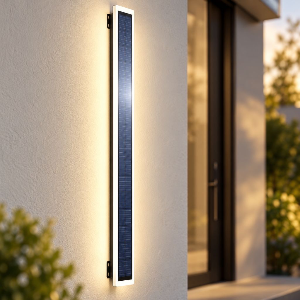 Linear Aluminium Solar LED Outdoor Wall Light IP65