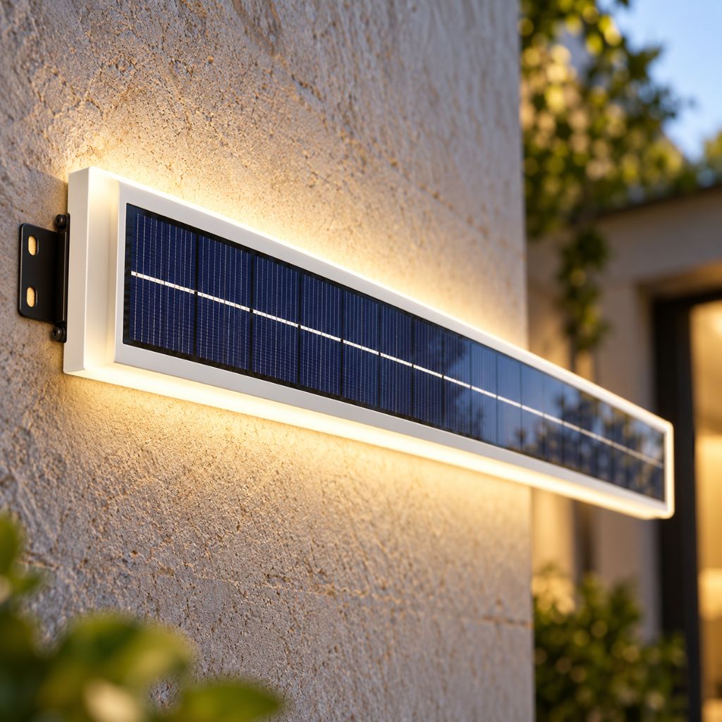 Linear Aluminium Solar LED Outdoor Wall Light IP65
