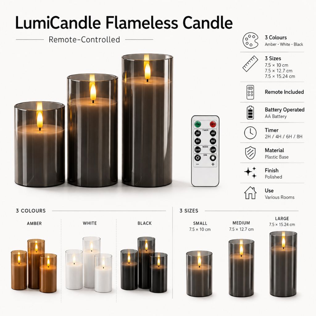 LumiCandle Remote-Controlled Flameless Candle