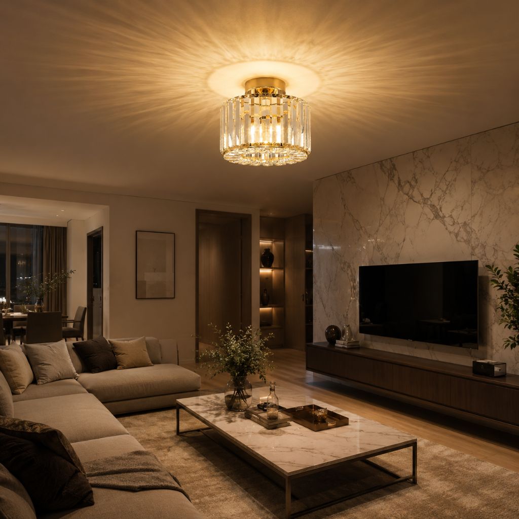 Luxury Crystal Ceiling Lamp – Elegant & Timeless Illumination