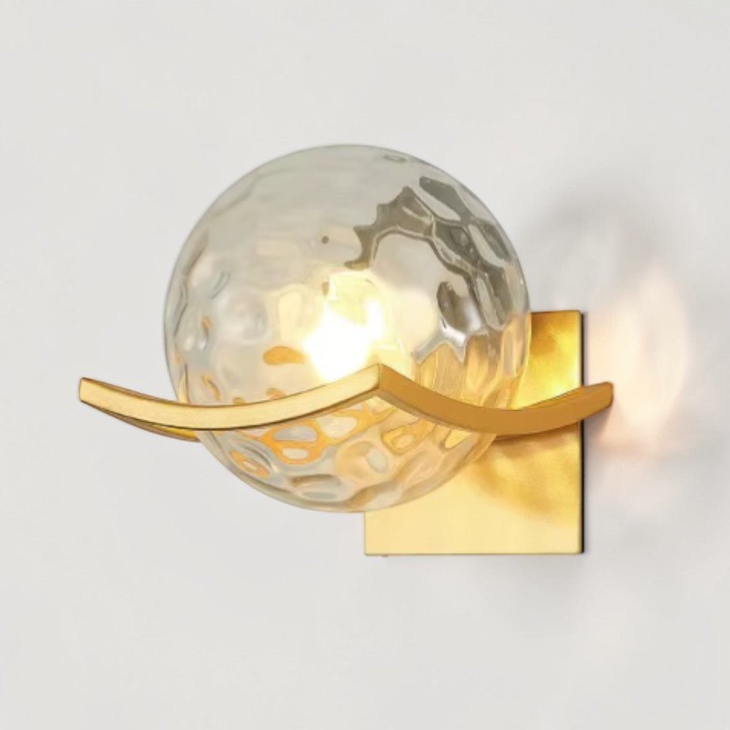 Lyra Glass Globe Wall Sconce with Gold Finish - Lattea Global