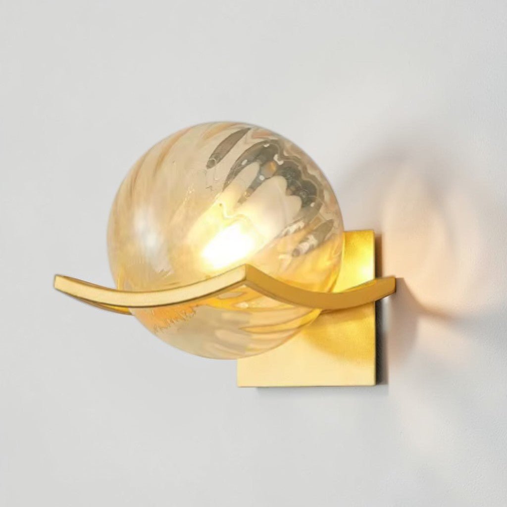 Lyra Glass Globe Wall Sconce with Gold Finish - Lattea Global