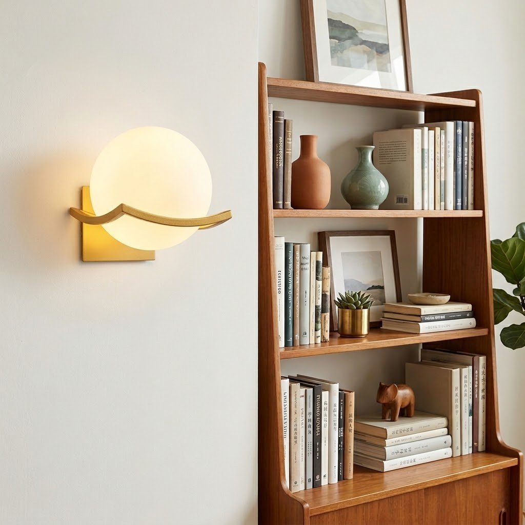 Lyra Glass Globe Wall Sconce with Gold Finish - Lattea Global