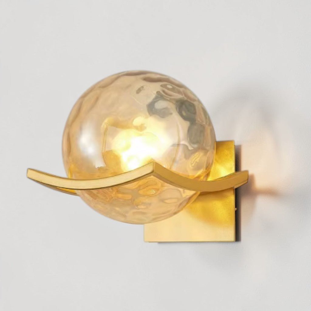 Lyra Glass Globe Wall Sconce with Gold Finish - Lattea Global