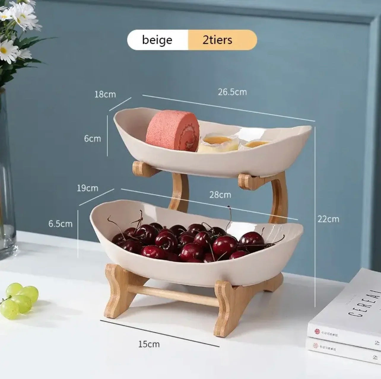 Modern Bamboo Fruit Basket - 2 to 3 Tiers