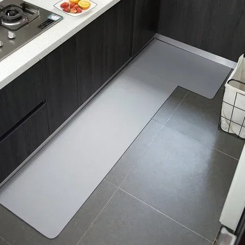 kitchen mat, non-slip mat, waterproof kitchen mat, oil-proof mat, PVC kitchen mat, cushioned floor mat, kitchen floor protection, resilient mat, custom-size mat, modern kitchen decor