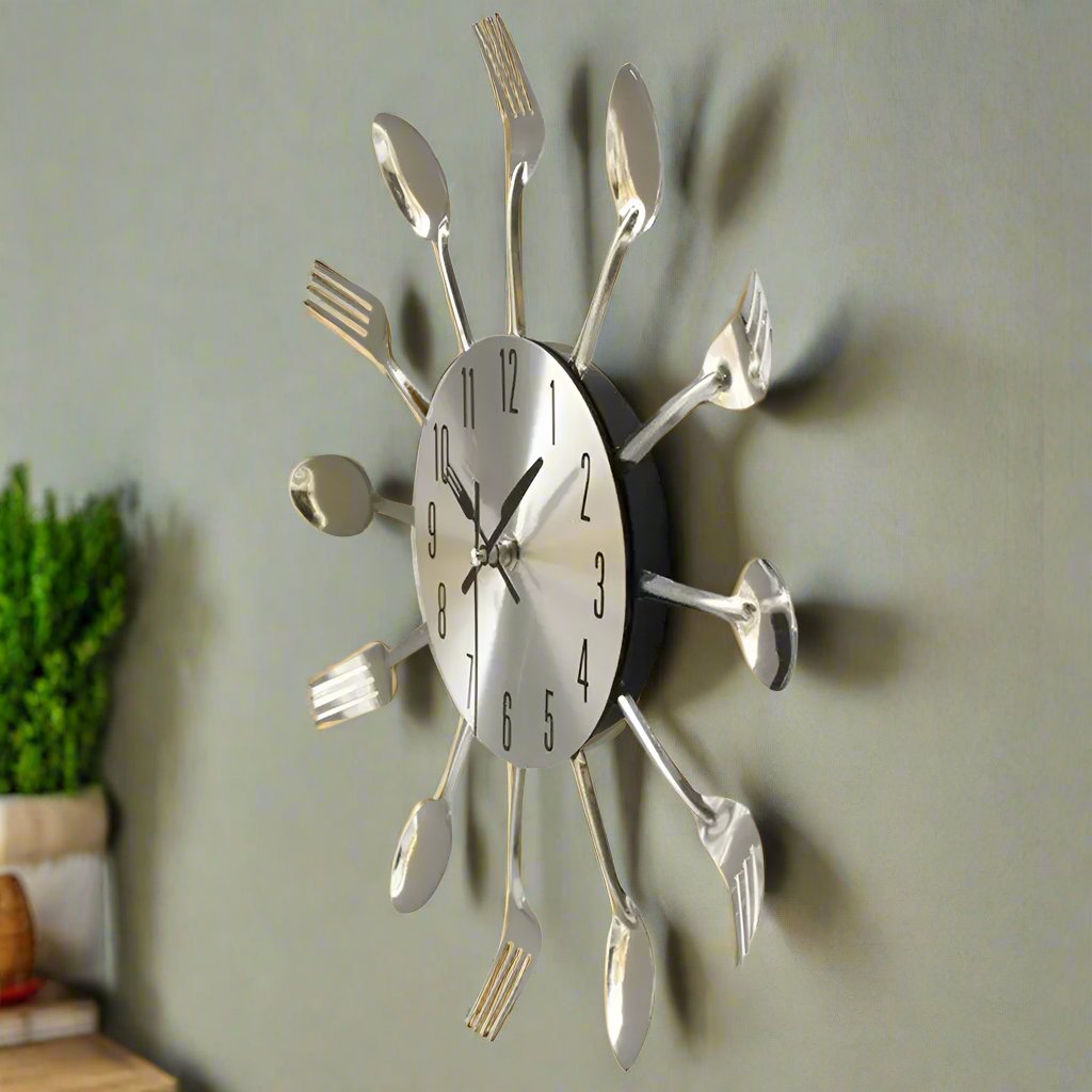 Cutlery Design Wall Clock for Kitchen