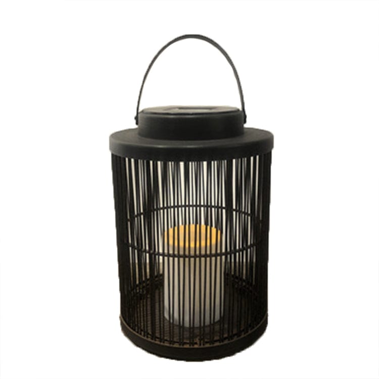 Solar-Powered Woven Lantern for Outdoor Spaces