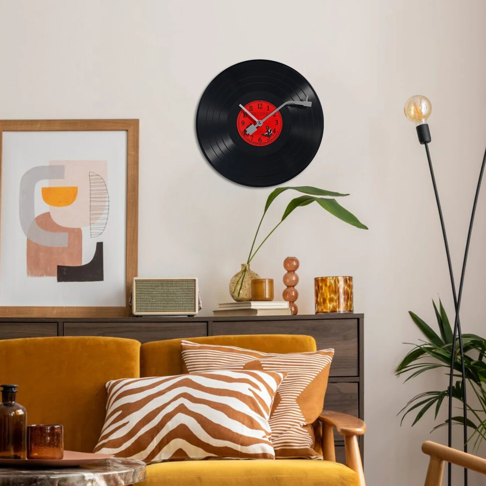 Vinyl Record Wall Clock Vintage Decor