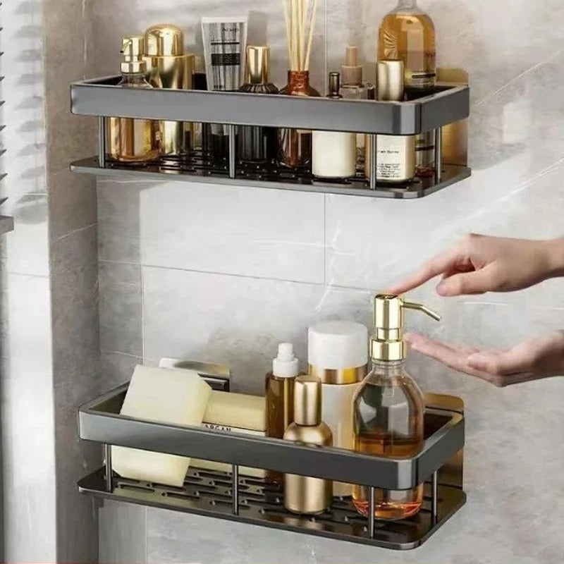 No-Drill Bathroom Shelves – Space-Saving & Easy to Install