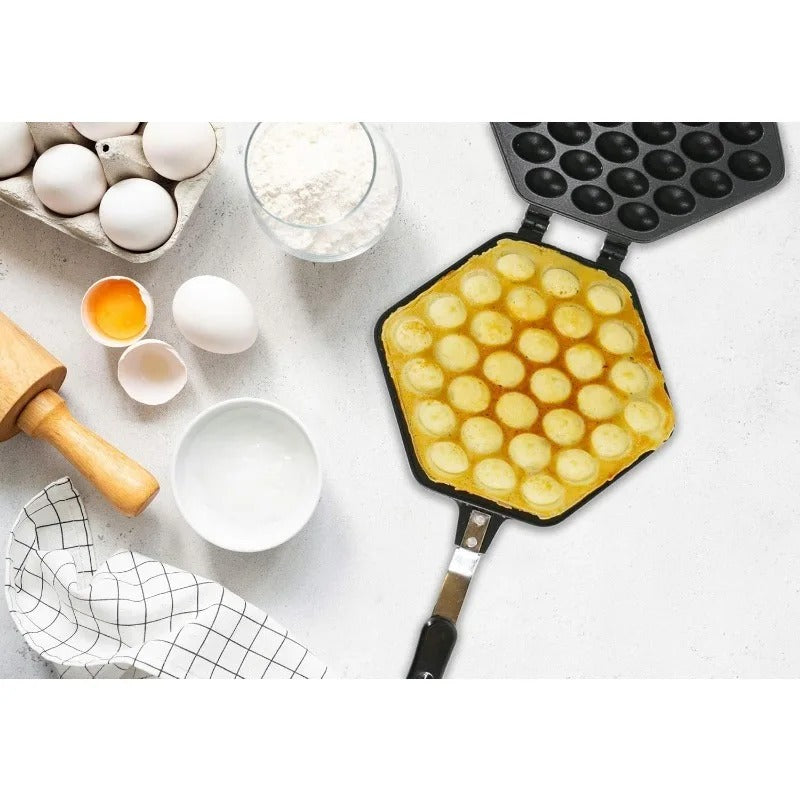 Egg Bubble Cake Pan – Cast Aluminum Nonstick Perfect for Crispy Waffles