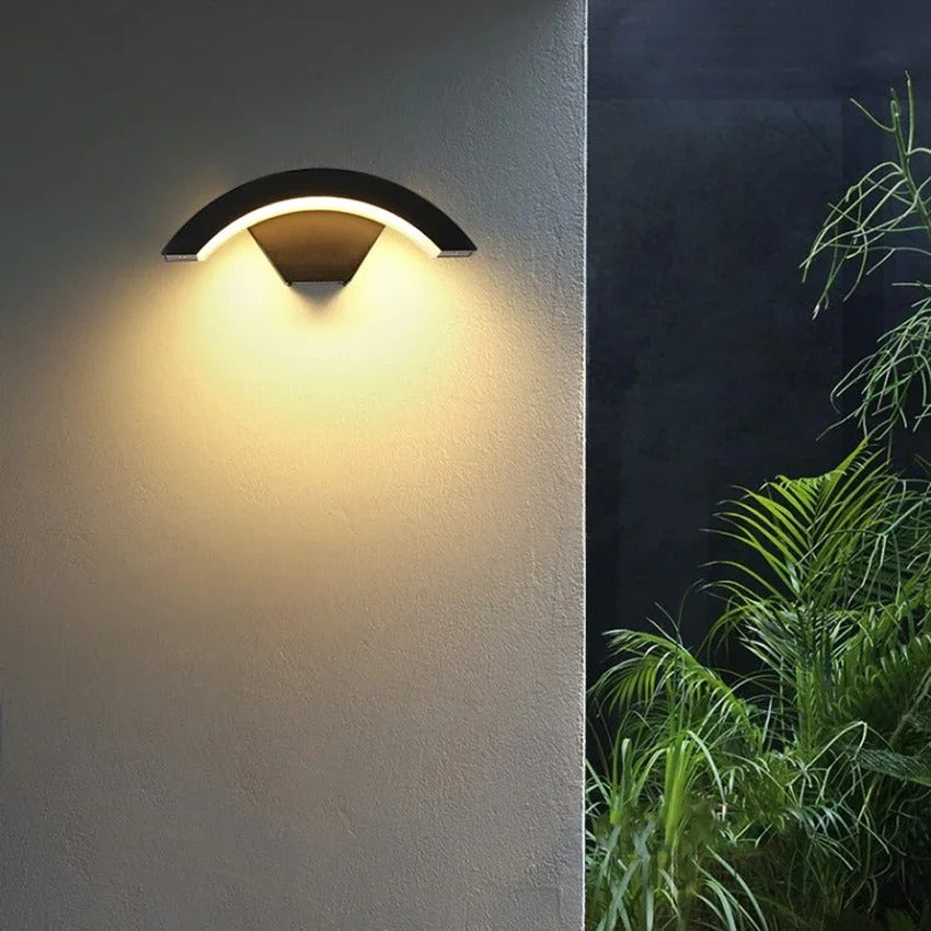 ArcSense Motion Sensor Outdoor Wall Light - Modern Curved LED Lamp