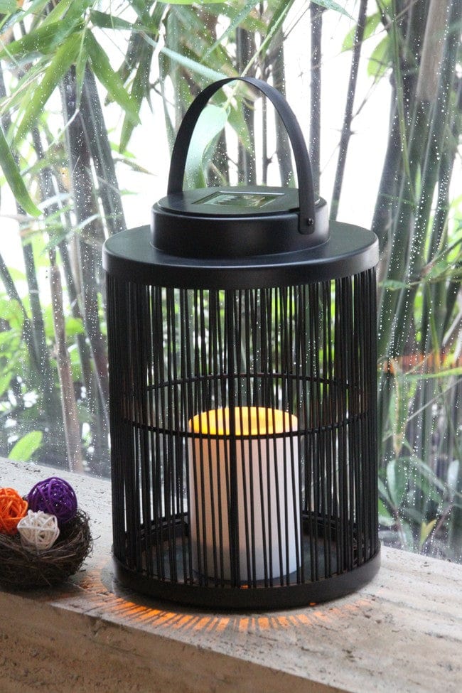 Solar-Powered Woven Lantern for Outdoor Spaces