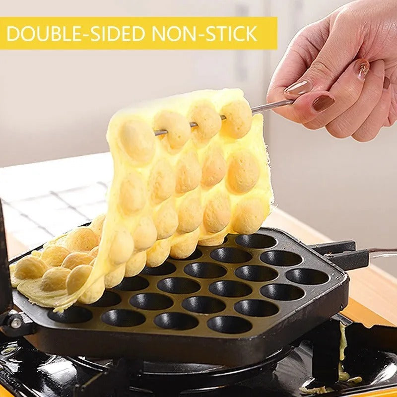 Egg Bubble Cake Pan – Cast Aluminum Nonstick Perfect for Crispy Waffles