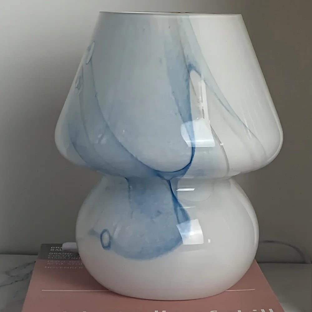 Vintage Glass Mushroom Lamp