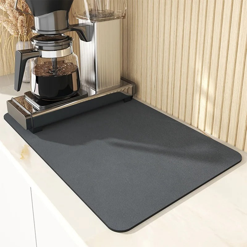 super absorbent mat, kitchen drying mat, diatomaceous earth mat, non-slip kitchen mat, quick-drying mat, spill-absorbent mat, countertop mat, versatile kitchen mat, anti-slip mat, durable kitchen mat