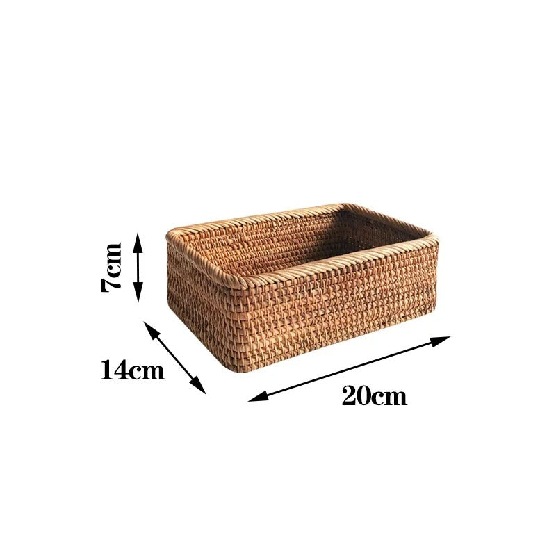 rattan fruit basket, handwoven storage, eco-friendly rattan, kitchen storage basket, rustic decor, countertop organizer, versatile storage, lightweight basket, natural home decor, durable rattan