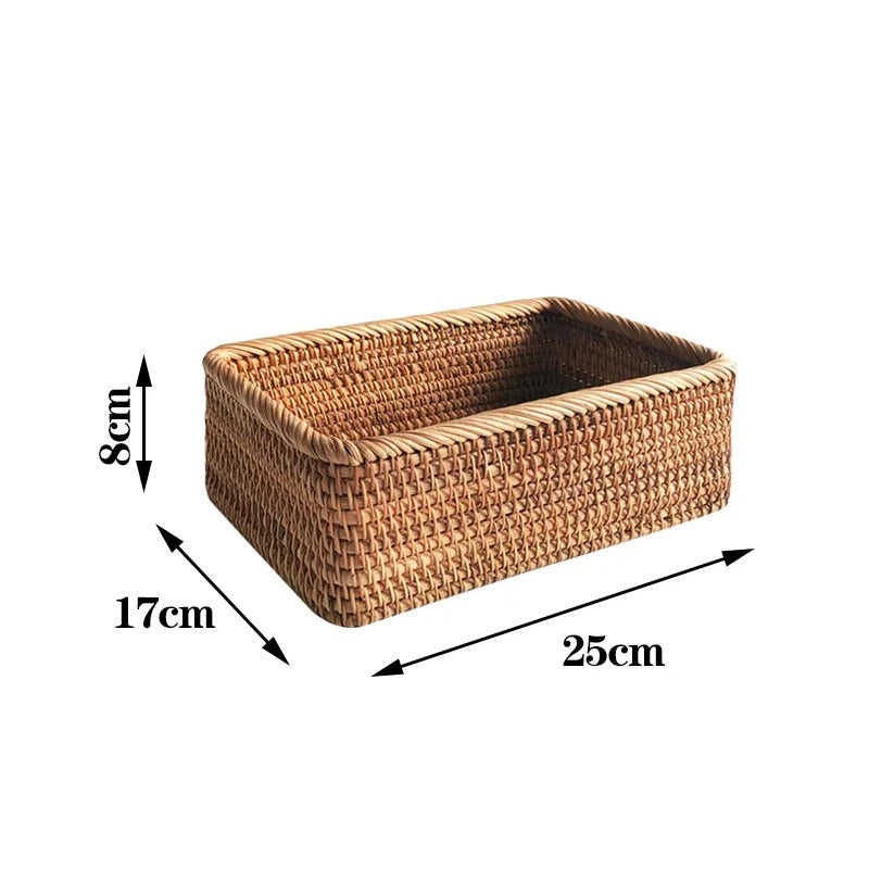 rattan fruit basket, handwoven storage, eco-friendly rattan, kitchen storage basket, rustic decor, countertop organizer, versatile storage, lightweight basket, natural home decor, durable rattan