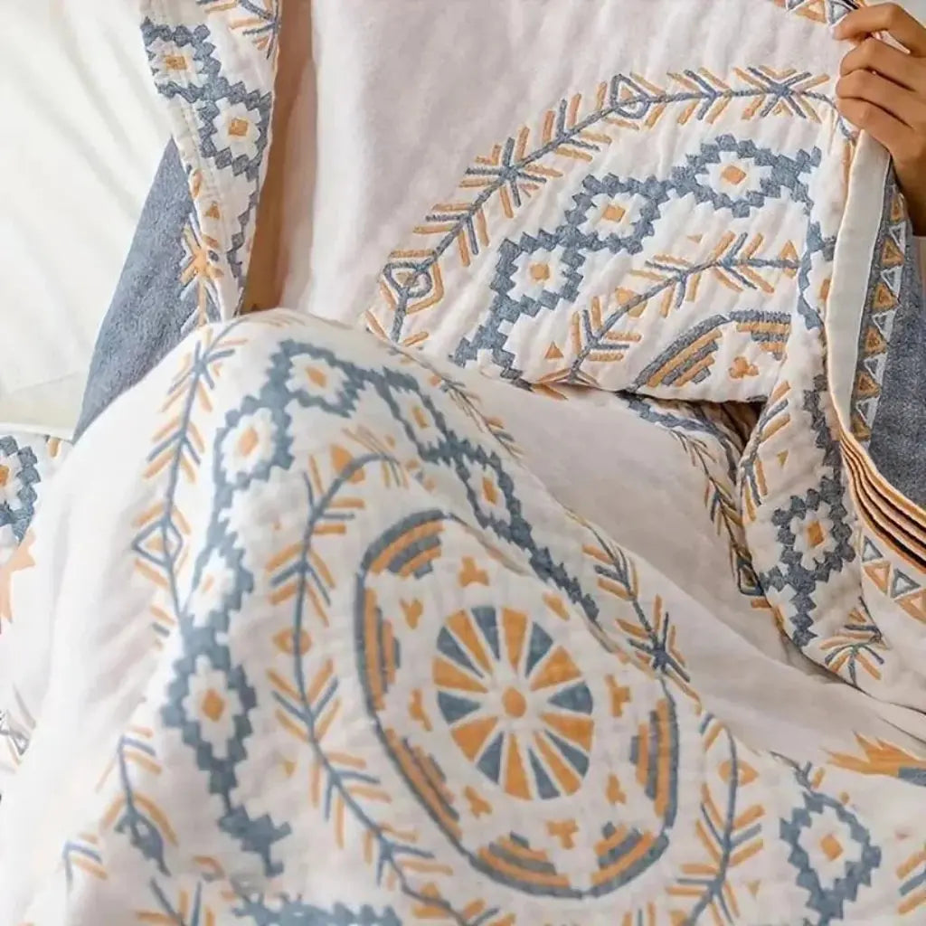 Mandala cotton throw blanket boho woven design – view 3