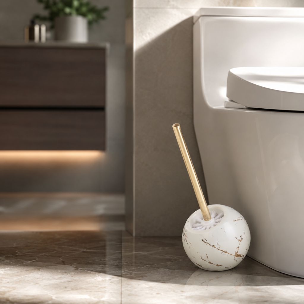 Marble Toilet Brush and Holder