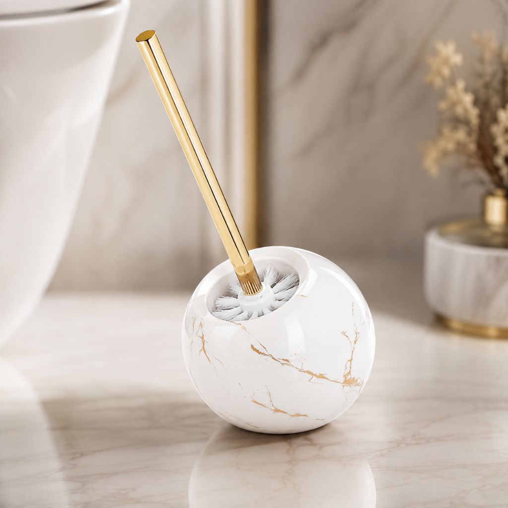 Marble Toilet Brush and Holder