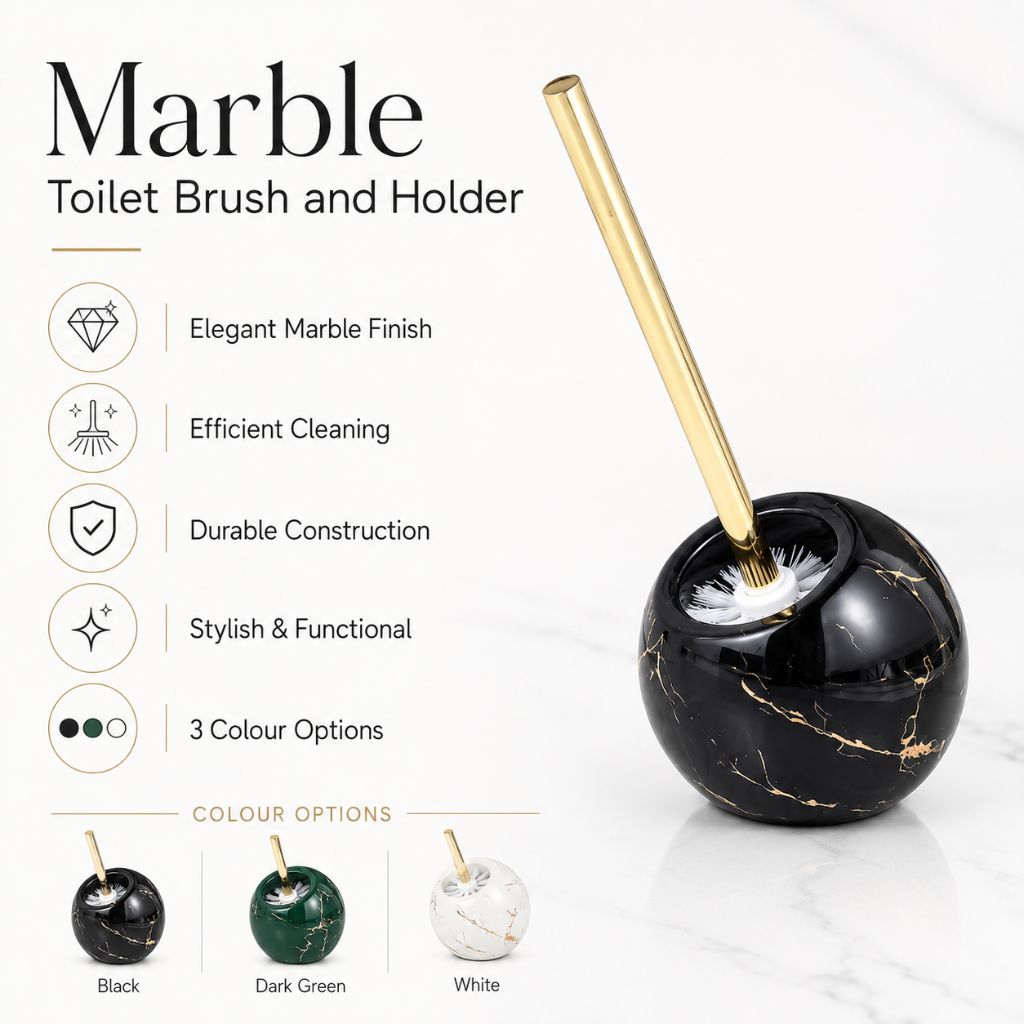 Marble Toilet Brush and Holder