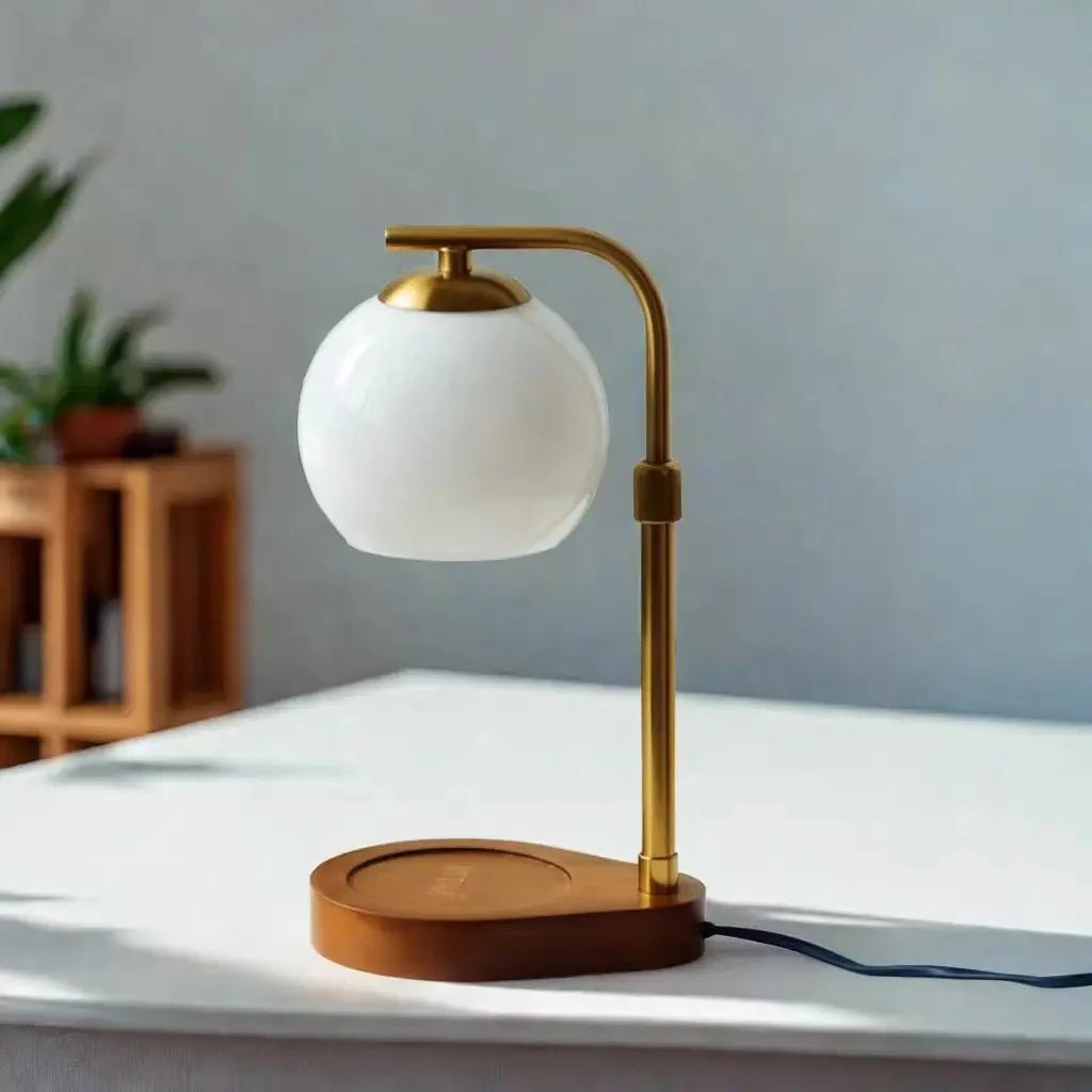 Metal and Wood Candle Warmer Lamp - Lattea Global