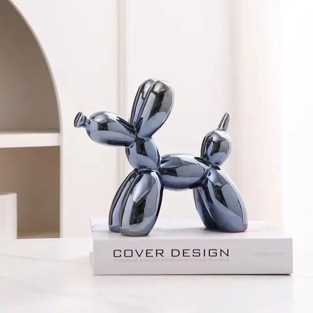 Metallic Balloon Dog Sculpture with Shiny Finish - Lattea Global