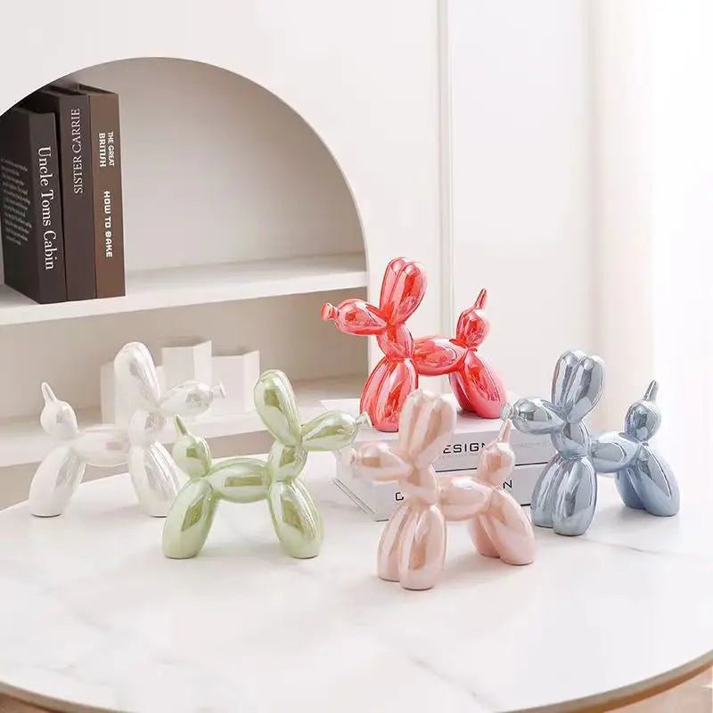 Metallic Balloon Dog Sculpture with Shiny Finish - Lattea Global