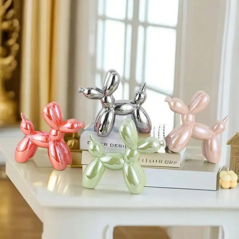 Metallic Balloon Dog Sculpture with Shiny Finish - Lattea Global