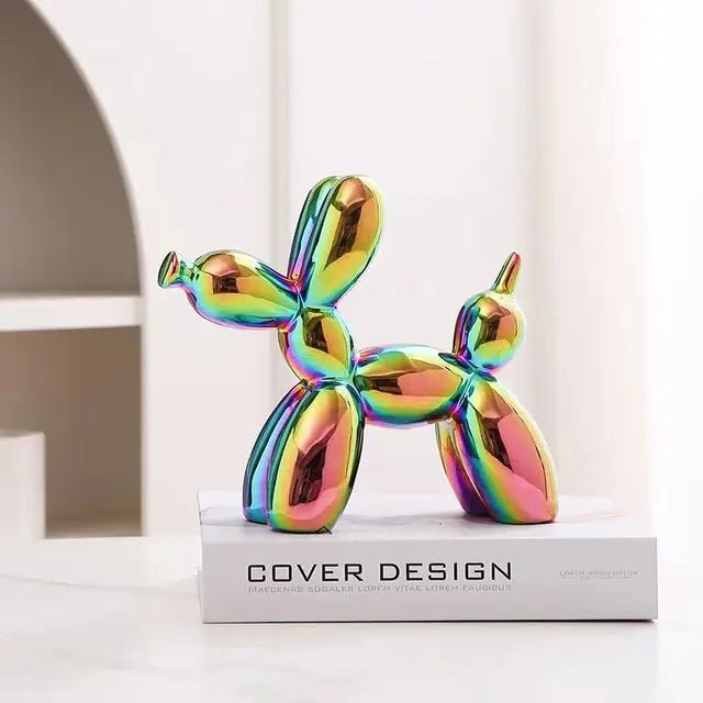 Metallic Balloon Dog Sculpture with Shiny Finish - Lattea Global