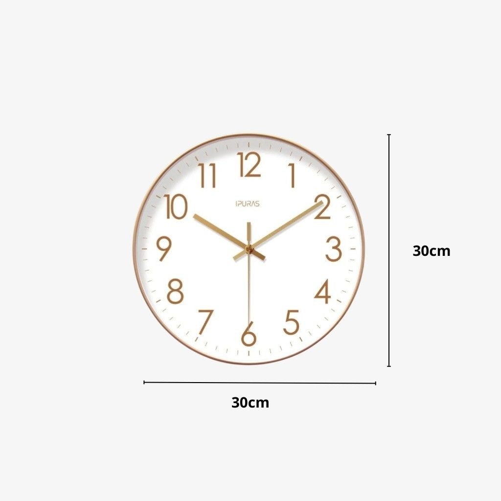 Minimalist Nordic Wall Clock Quiet Quartz - Lattea Global