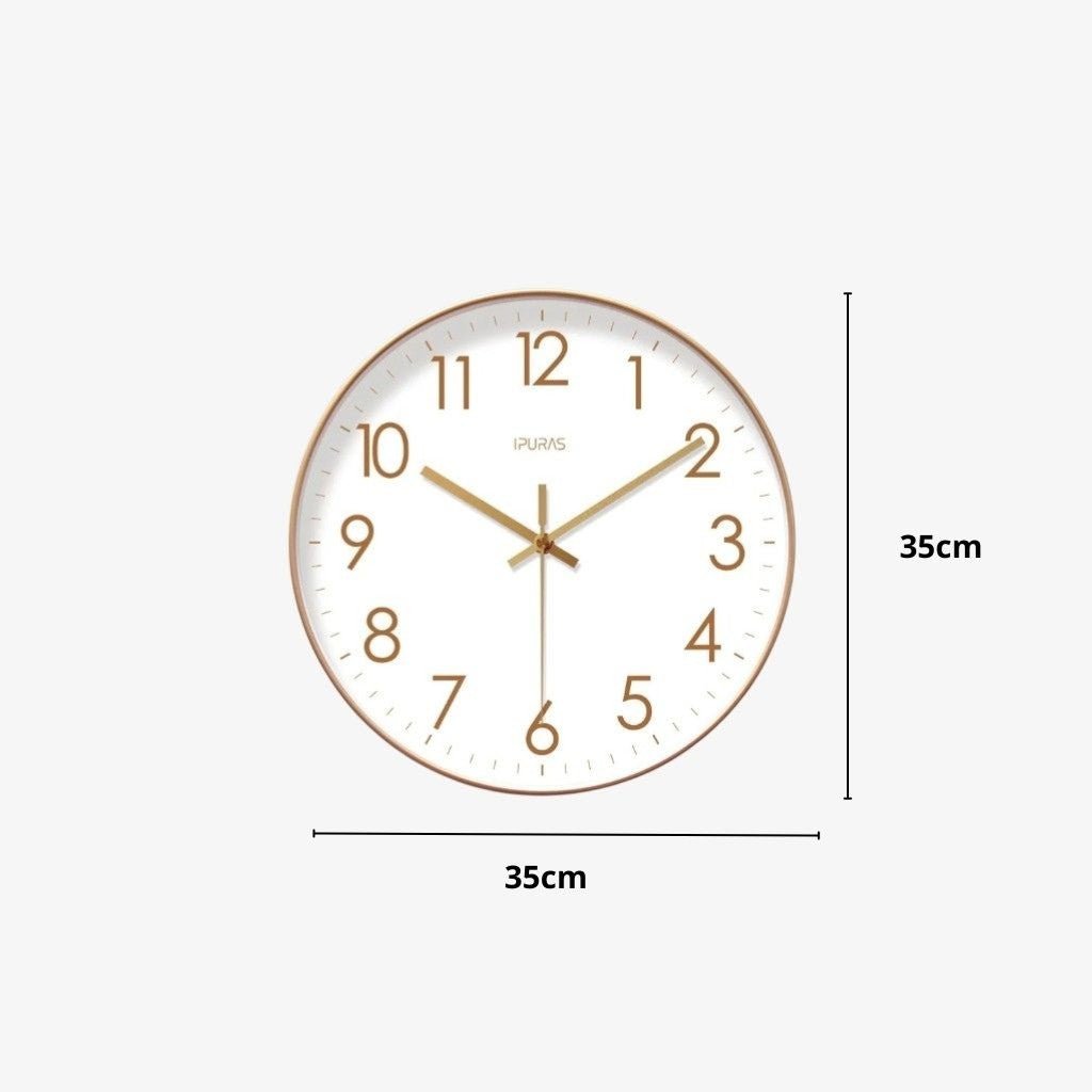 Minimalist Nordic Wall Clock Quiet Quartz - Lattea Global