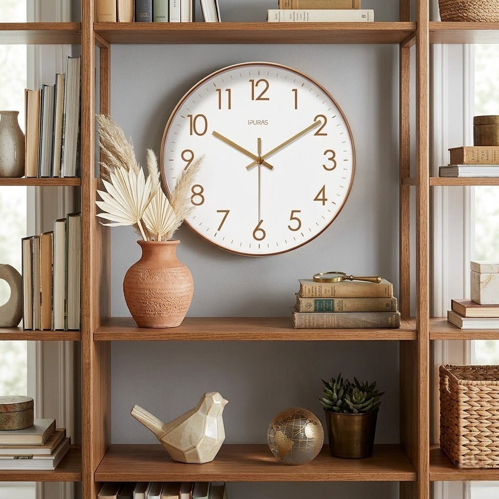 Minimalist Nordic Wall Clock Quiet Quartz - Lattea Global