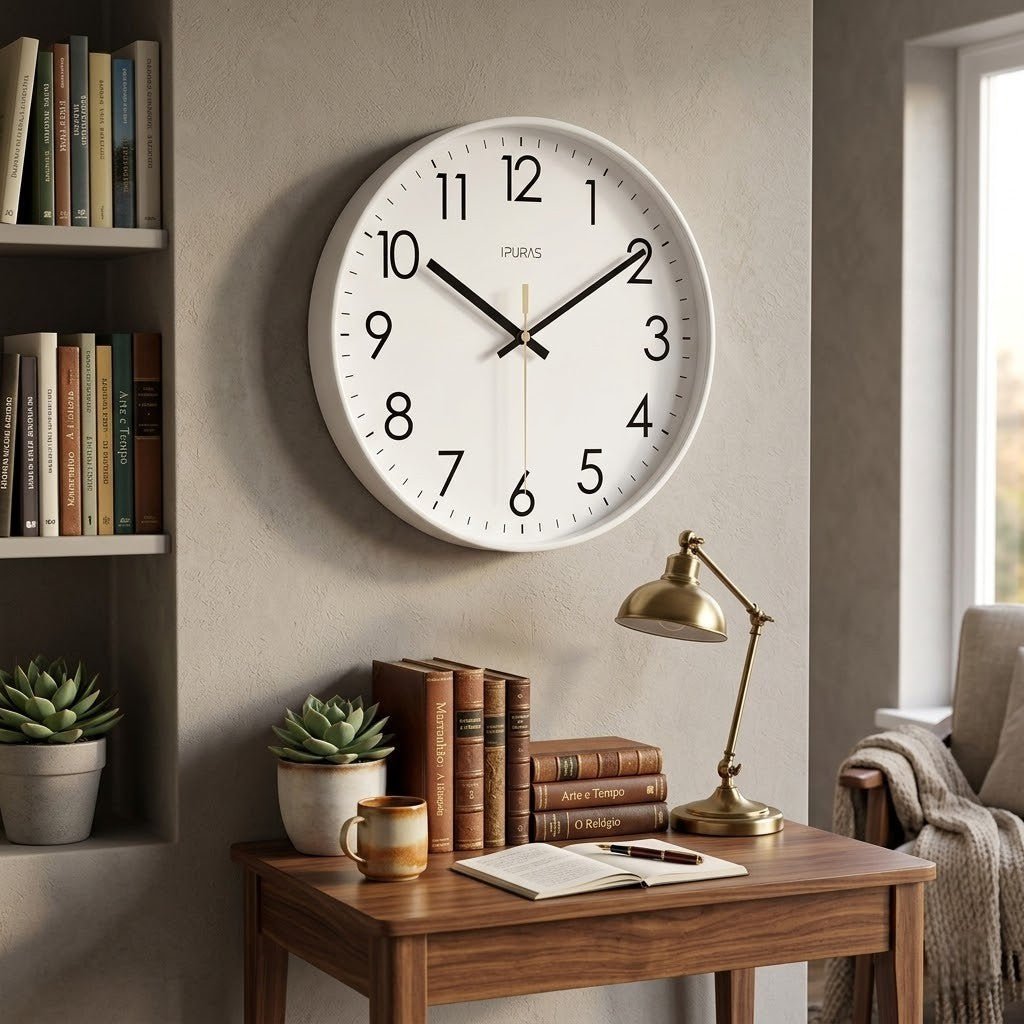 Minimalist Nordic Wall Clock Quiet Quartz - Lattea Global