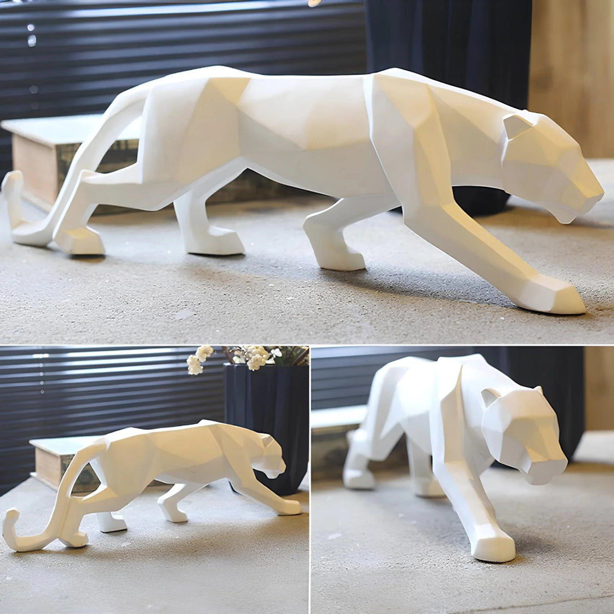 Minimalist Panther Resin Sculpture - Lattea Global