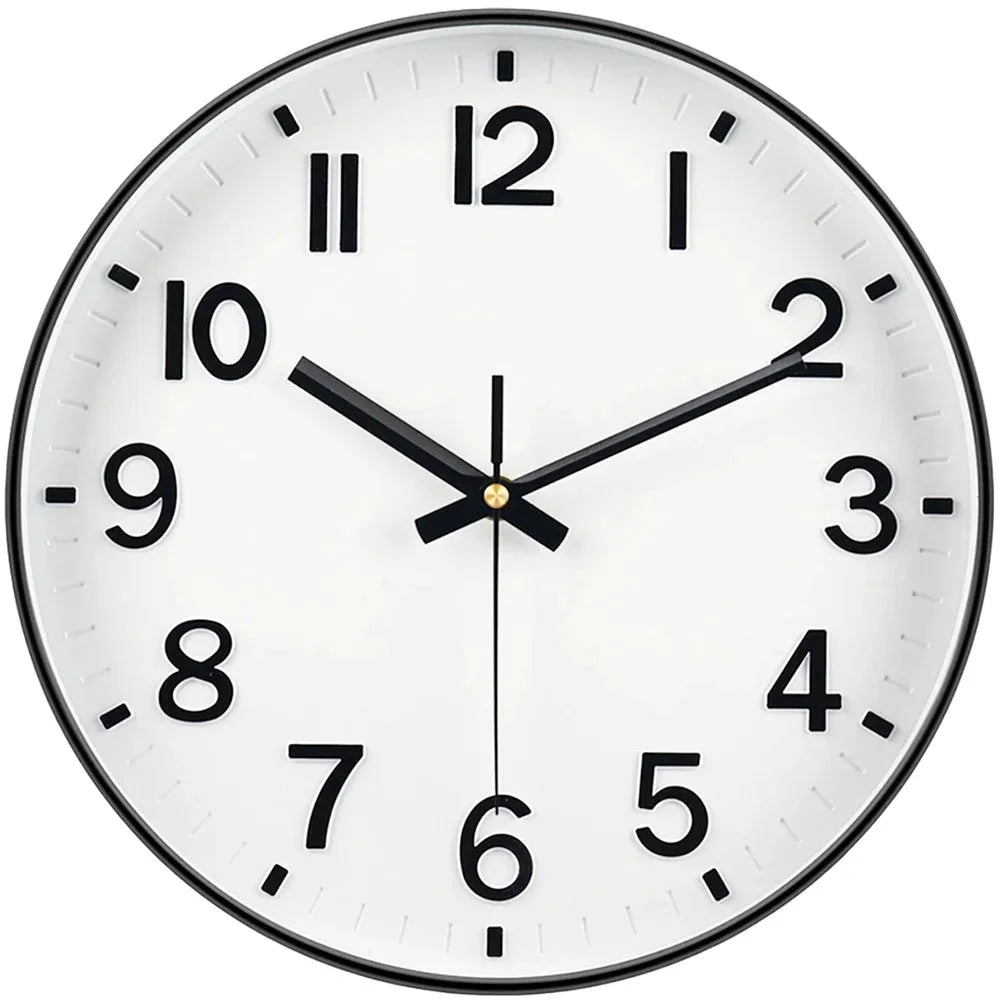 Minimalist white nordic wall clock - large 3d arabic numerals – view 4