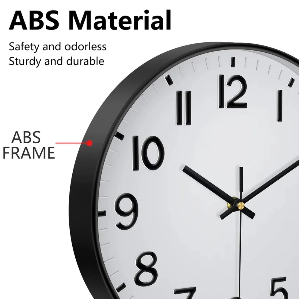 Minimalist white nordic wall clock - large 3d arabic numerals – view 11