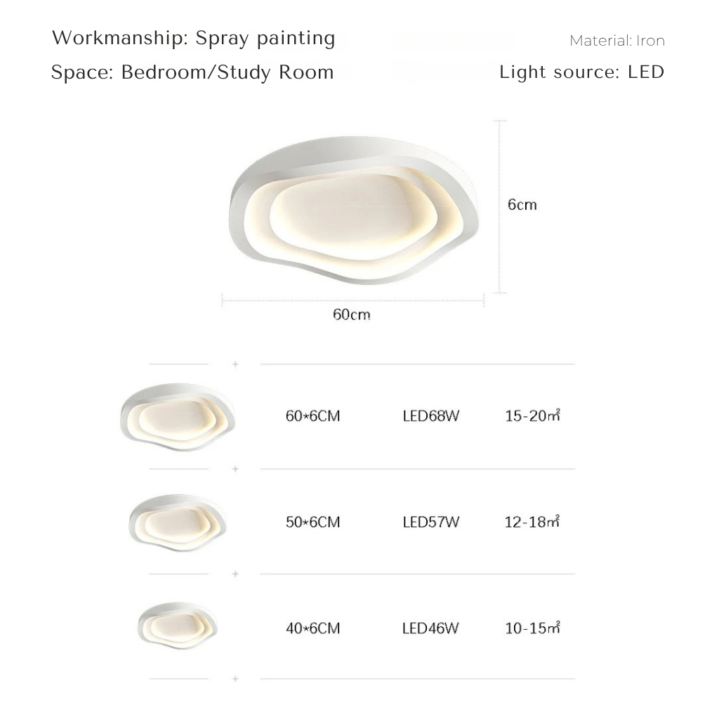 Modern Art Deco Chandelier | White LED Ceiling Light