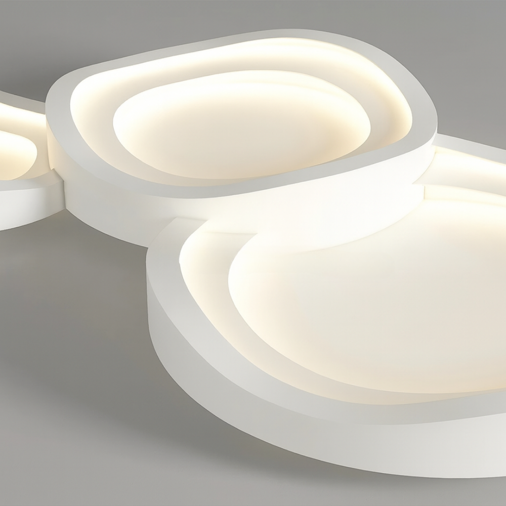 Modern Art Deco Chandelier | White LED Ceiling Light